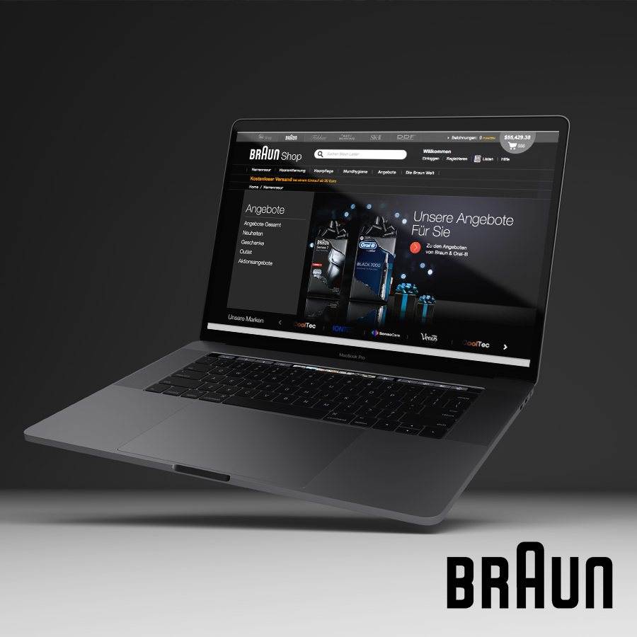 Webdesign und Shop für BRAUN - © Agentur Parrot Wiesbaden
